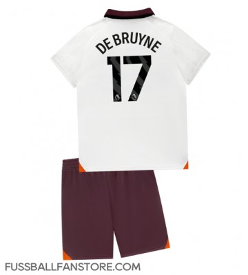 Manchester City Kevin De Bruyne #17 Replik Auswärtstrikot Kinder 2023-24 Kurzarm (+ Kurze Hosen)